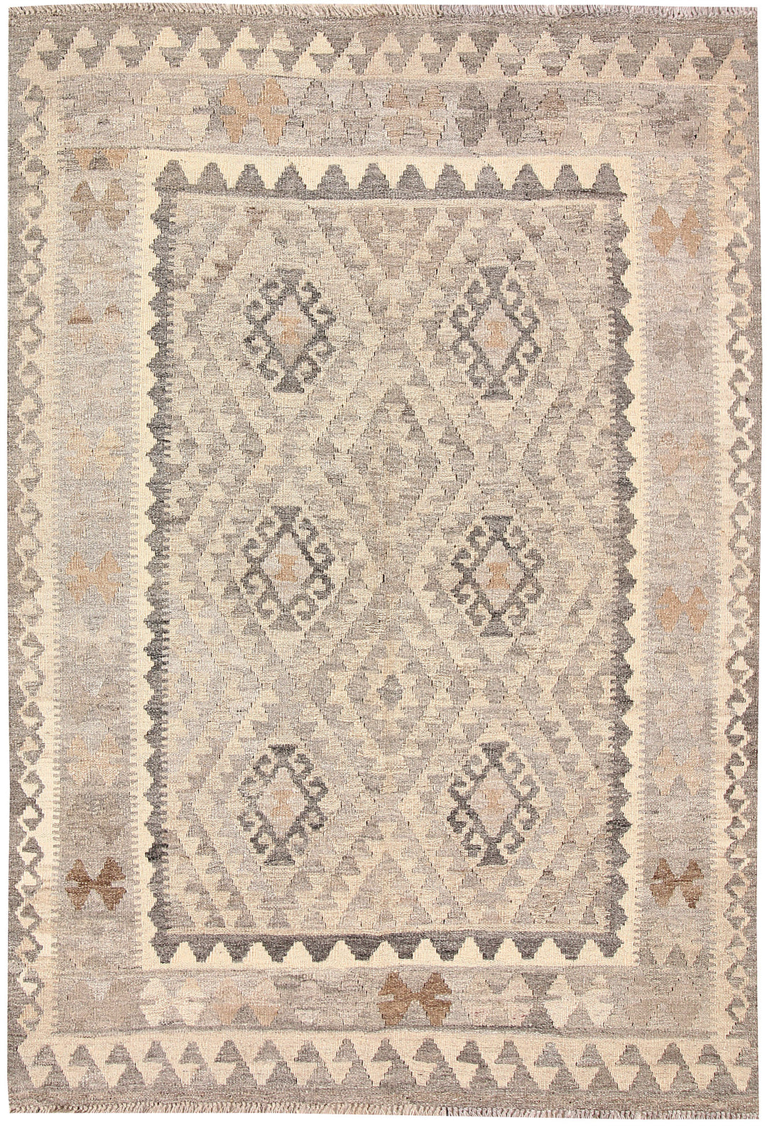 Light Grey Kilim 4' 1 x 5' 10 - No. 62922 - ALRUG Rug Store
