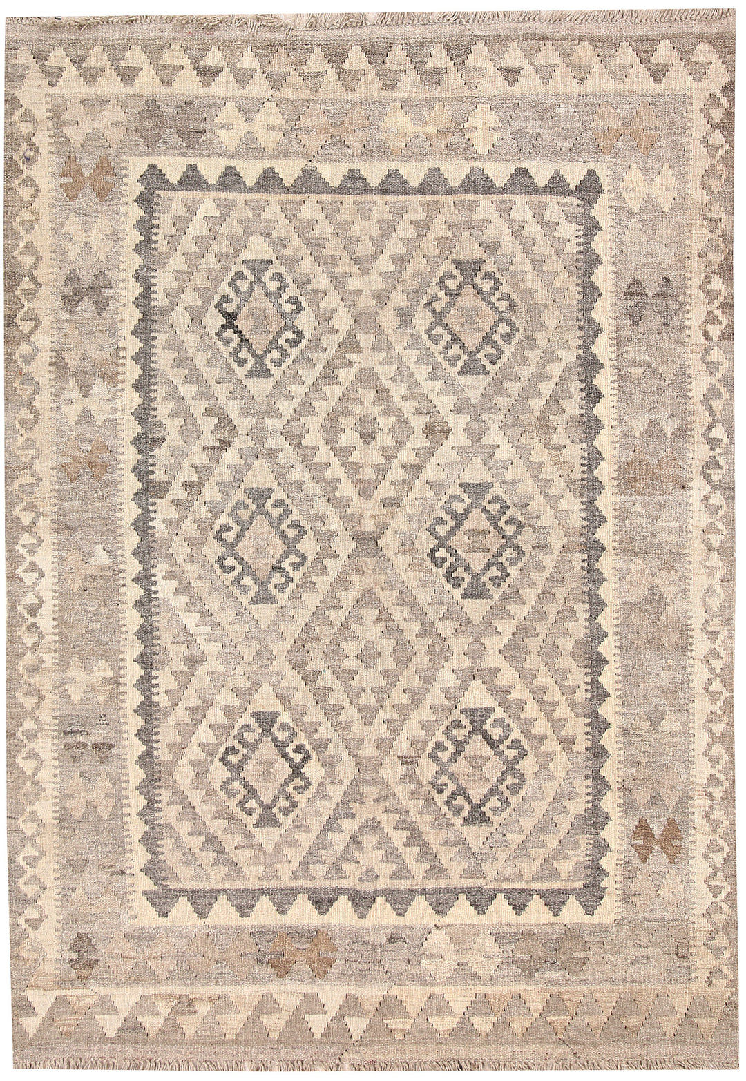 Light Grey Kilim 4' x 5' 9 - No. 62923 - ALRUG Rug Store