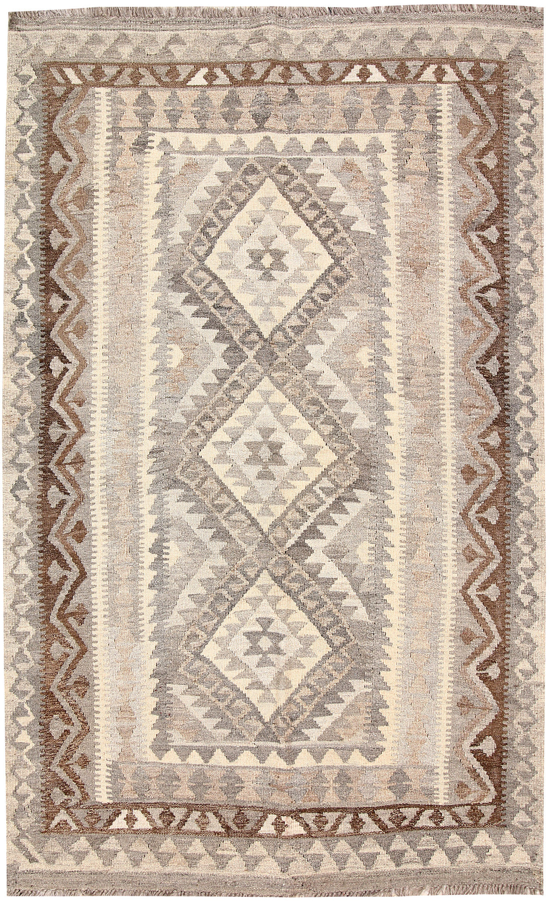 Light Grey Kilim 3' 10 x 6' 2 - No. 62927 - ALRUG Rug Store