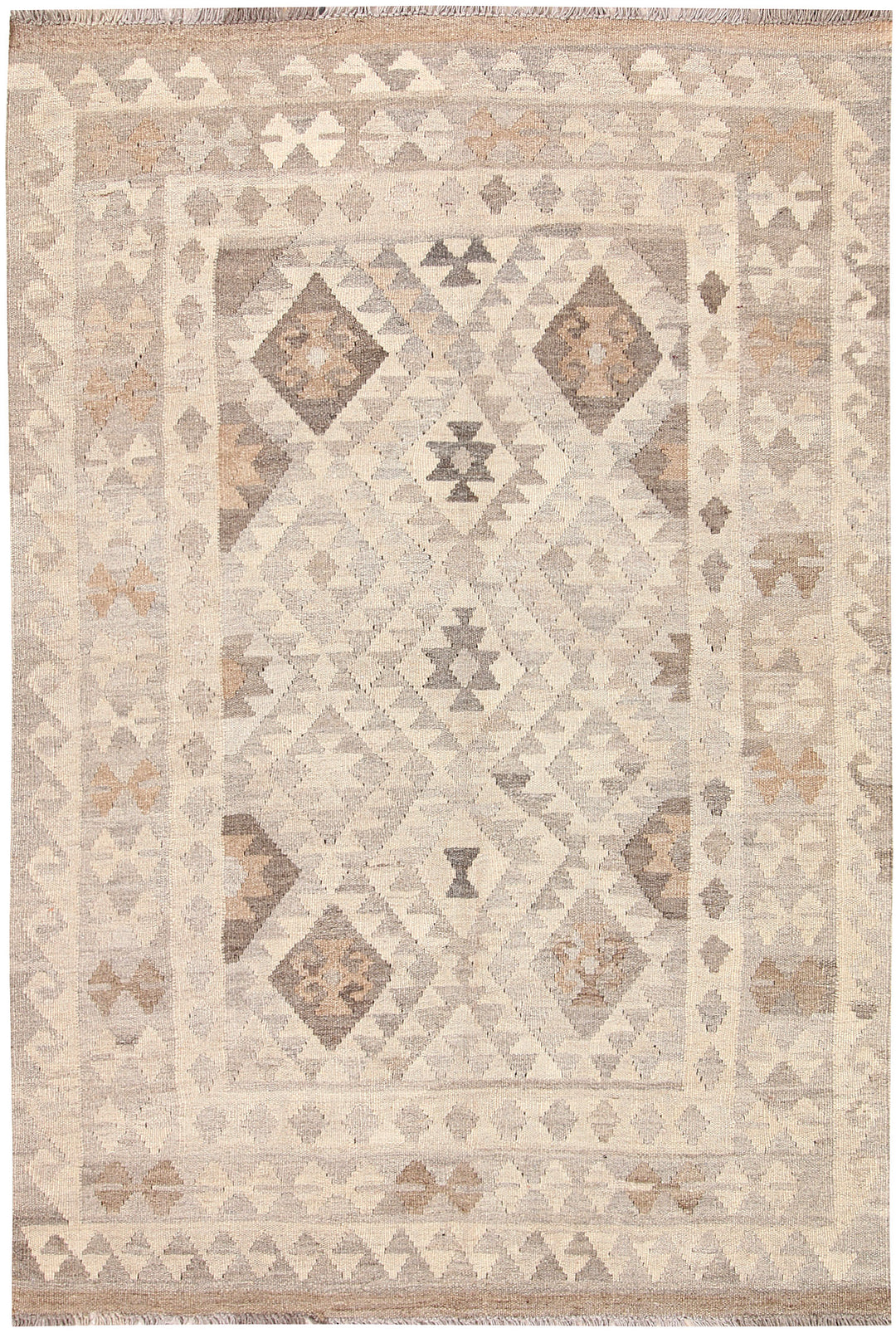Light Grey Kilim 3' 11 x 6' - No. 62928 - ALRUG Rug Store