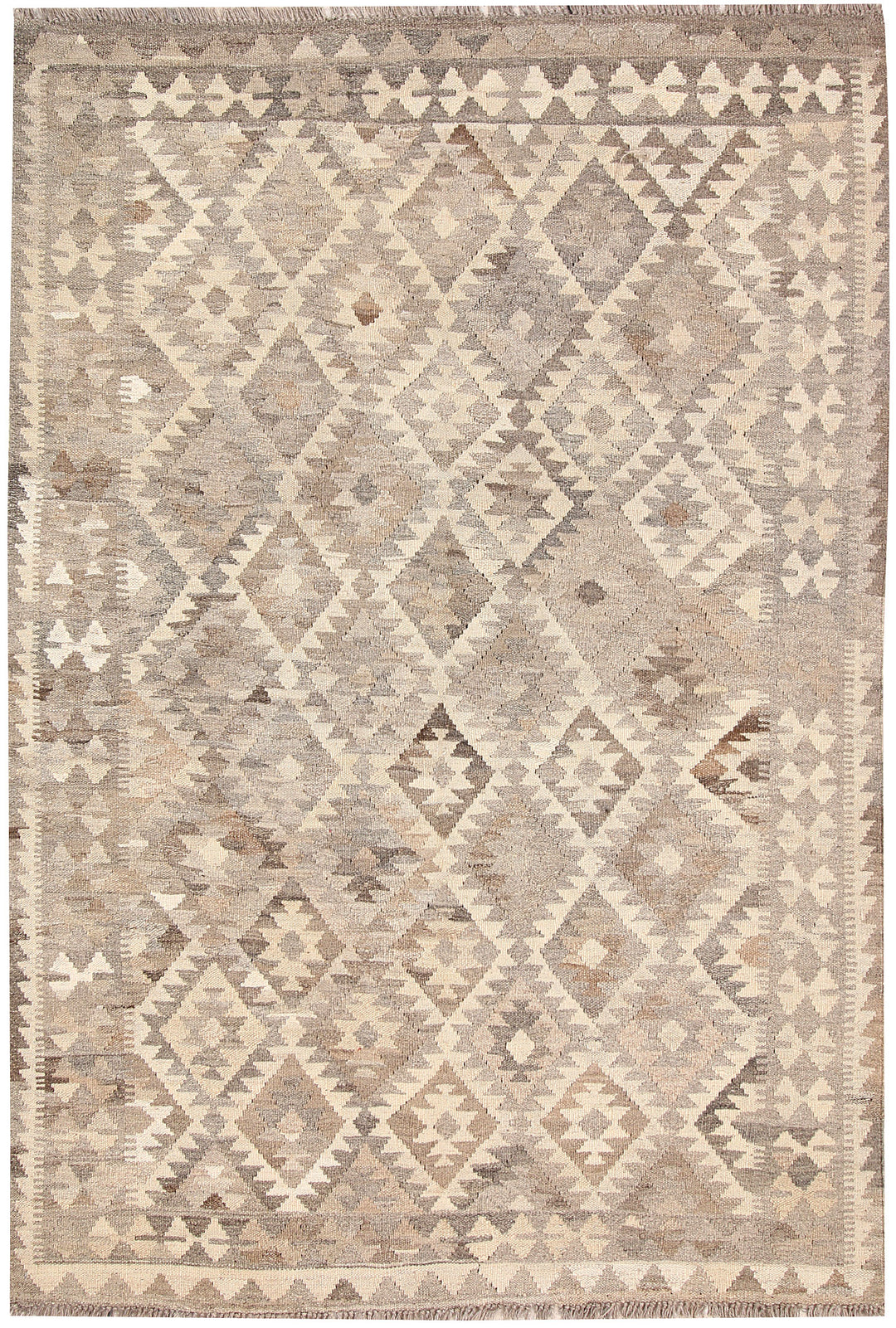 Light Grey Kilim 4' 1 x 6' 1 - No. 62929 - ALRUG Rug Store