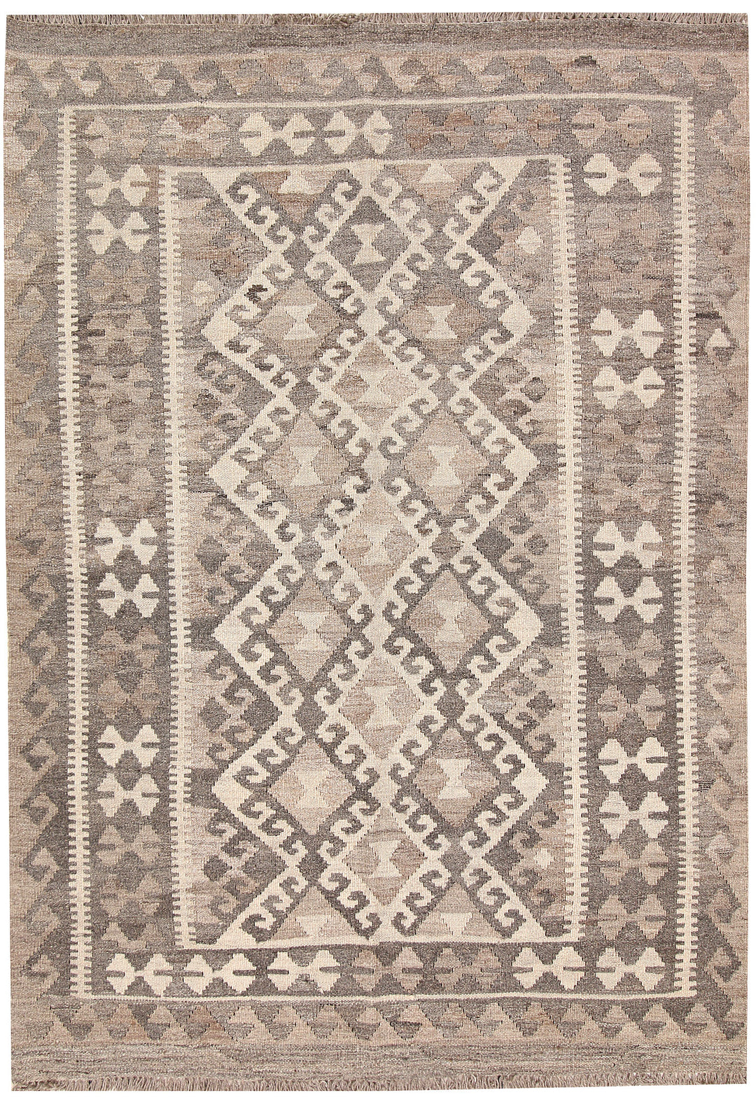 Light Grey Kilim 4' 1 x 5' 9 - No. 62930