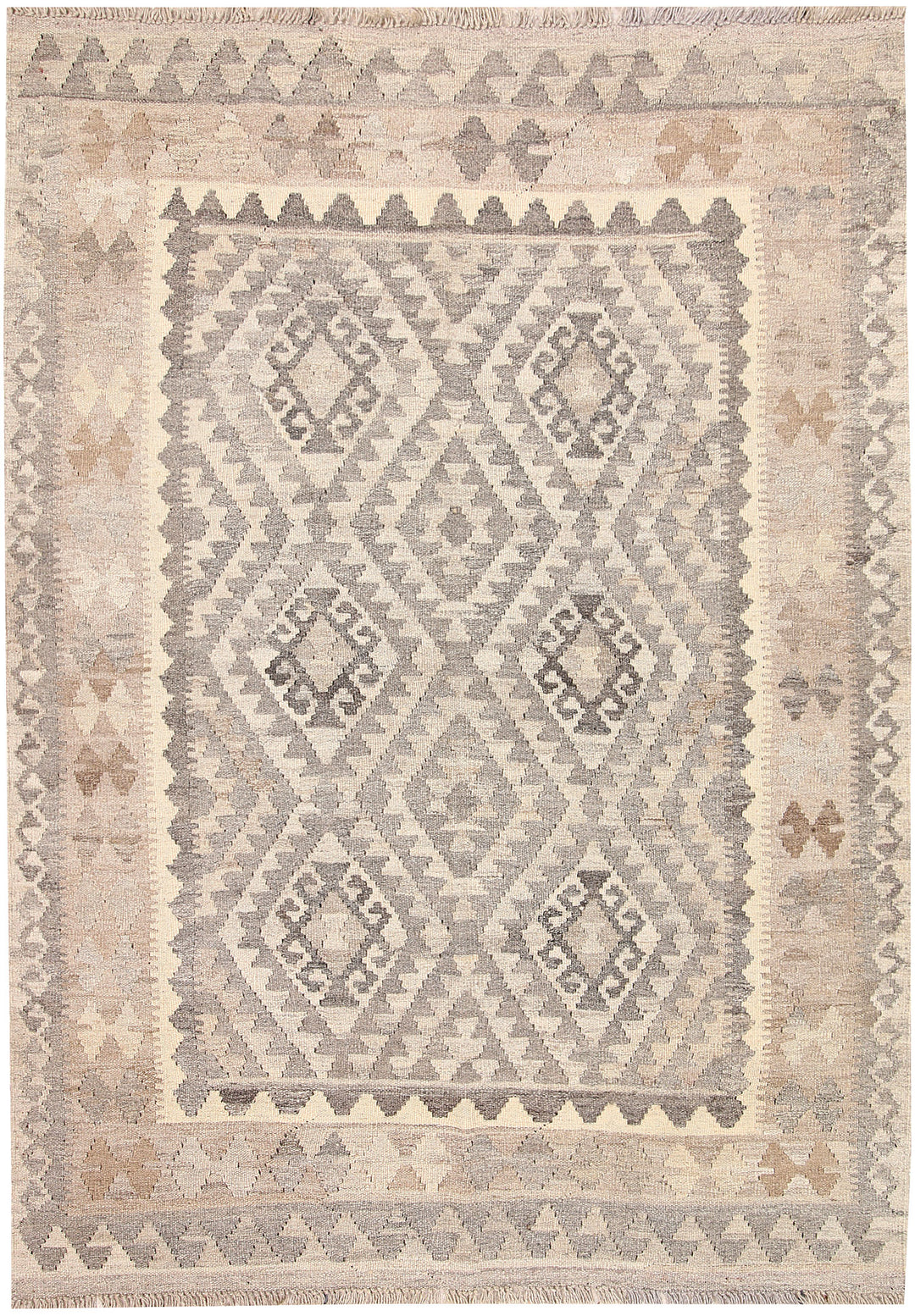 Light Grey Kilim 4' 2 x 5' 11 - No. 62931 - ALRUG Rug Store