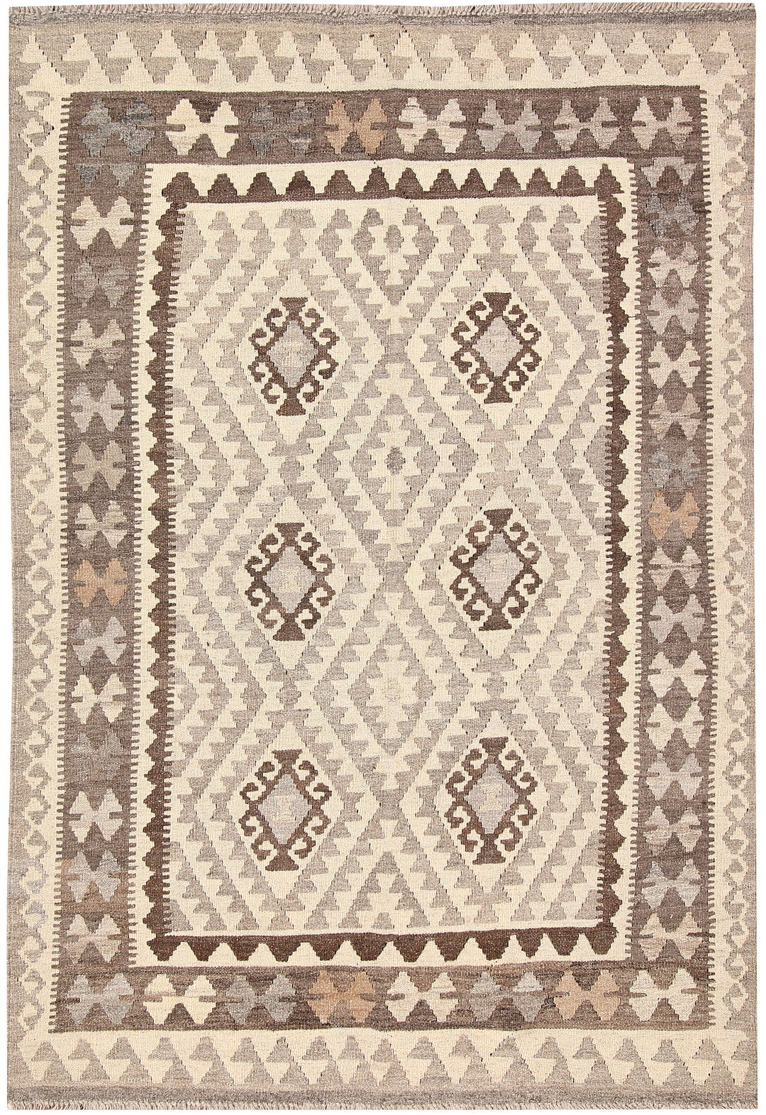 Light Grey Kilim 4' x 5' 10 - No. 62932 - ALRUG Rug Store