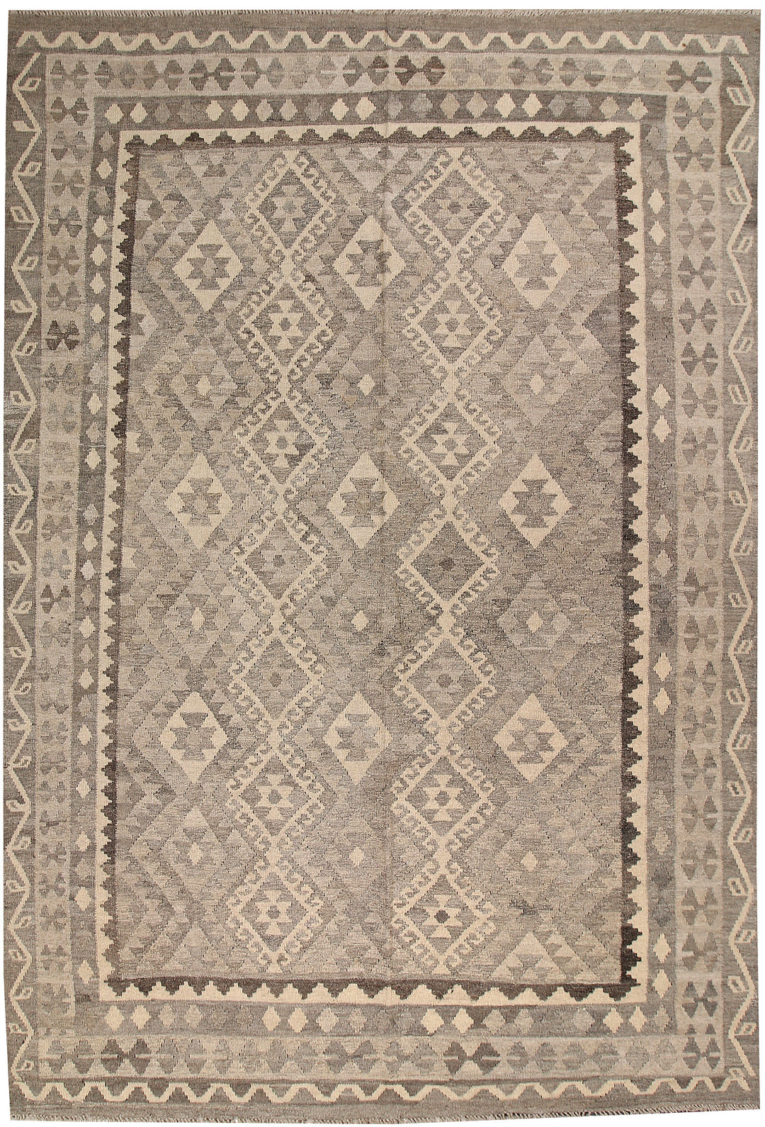 Light Grey Kilim 6' 7 x 9' 8 - No. 62989 - ALRUG Rug Store