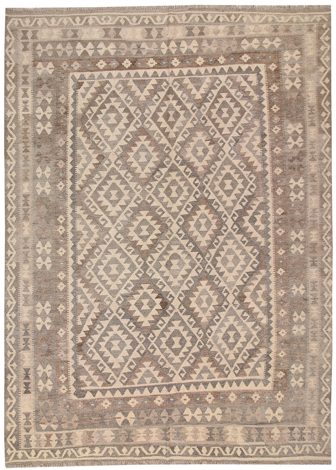 Light Grey Kilim 6' 9 x 9' 5 - No. 62992 - ALRUG Rug Store