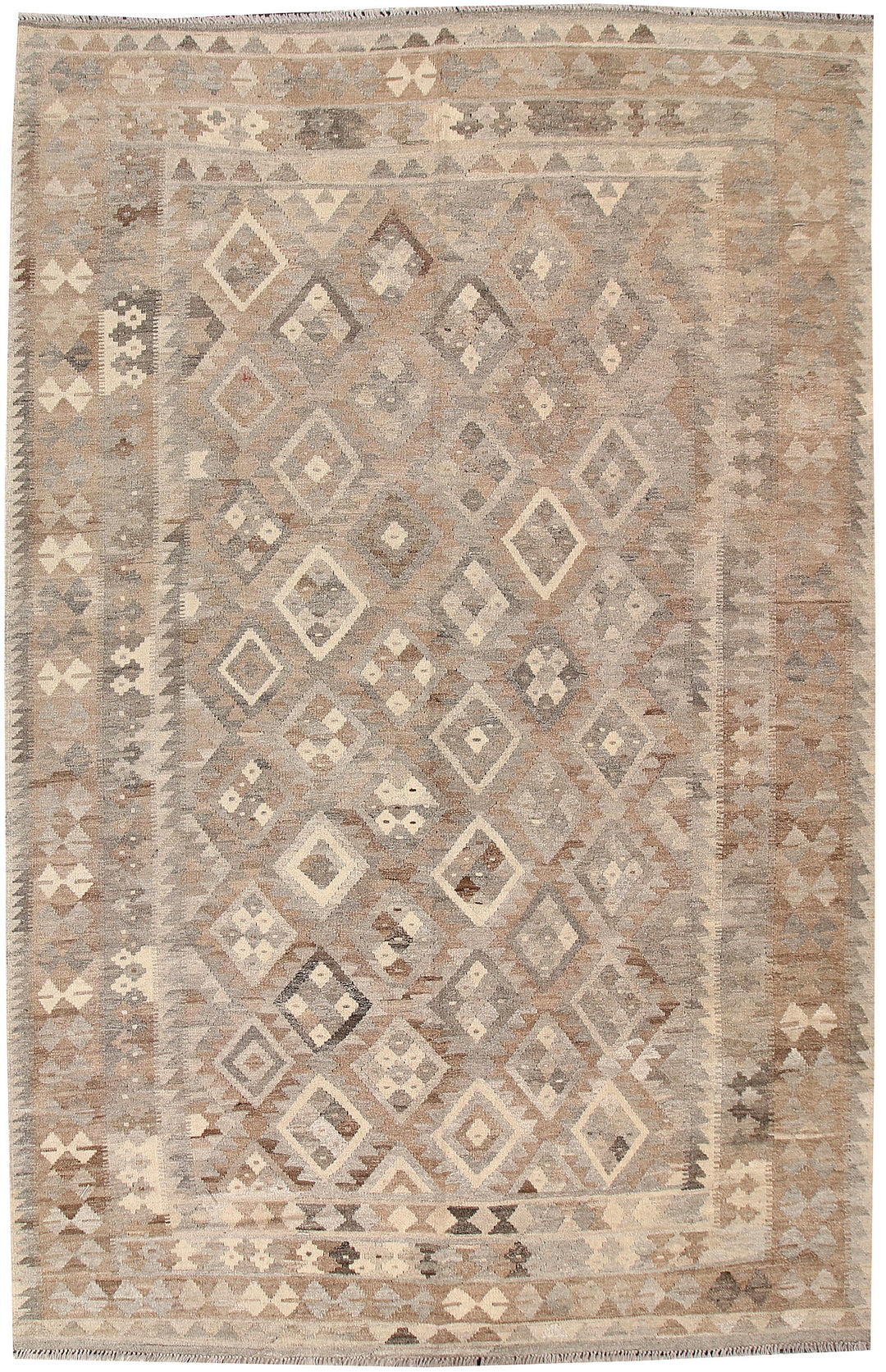 Light Grey Kilim 6' 7 x 10' - No. 62995 - ALRUG Rug Store