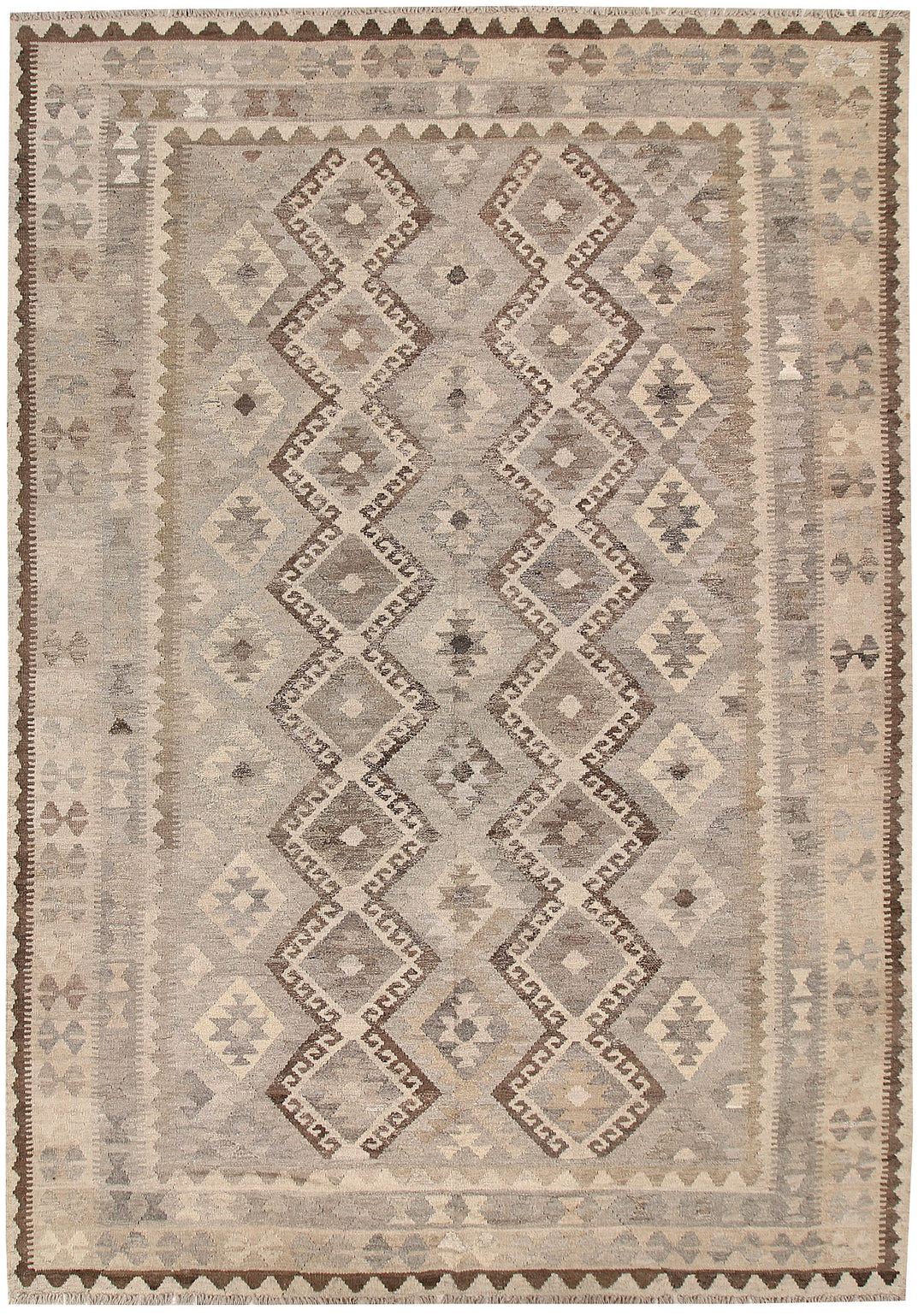 Light Grey Kilim 6' 8 x 9' 7 - No. 62996 - ALRUG Rug Store