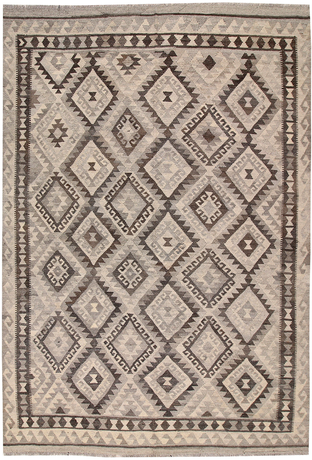 Light Grey Kilim 6' 8 x 9' 9 - No. 62998 - ALRUG Rug Store