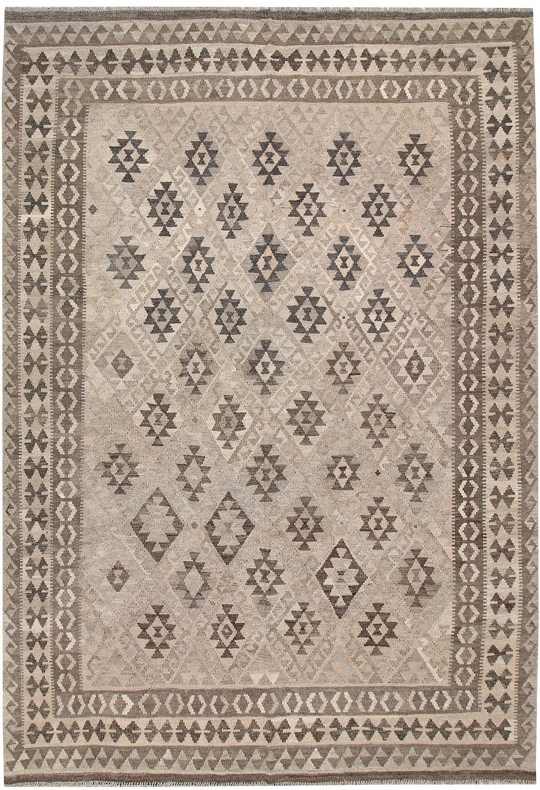 Light Grey Kilim 6' 8 x 9' 8 - No. 63000 - ALRUG Rug Store