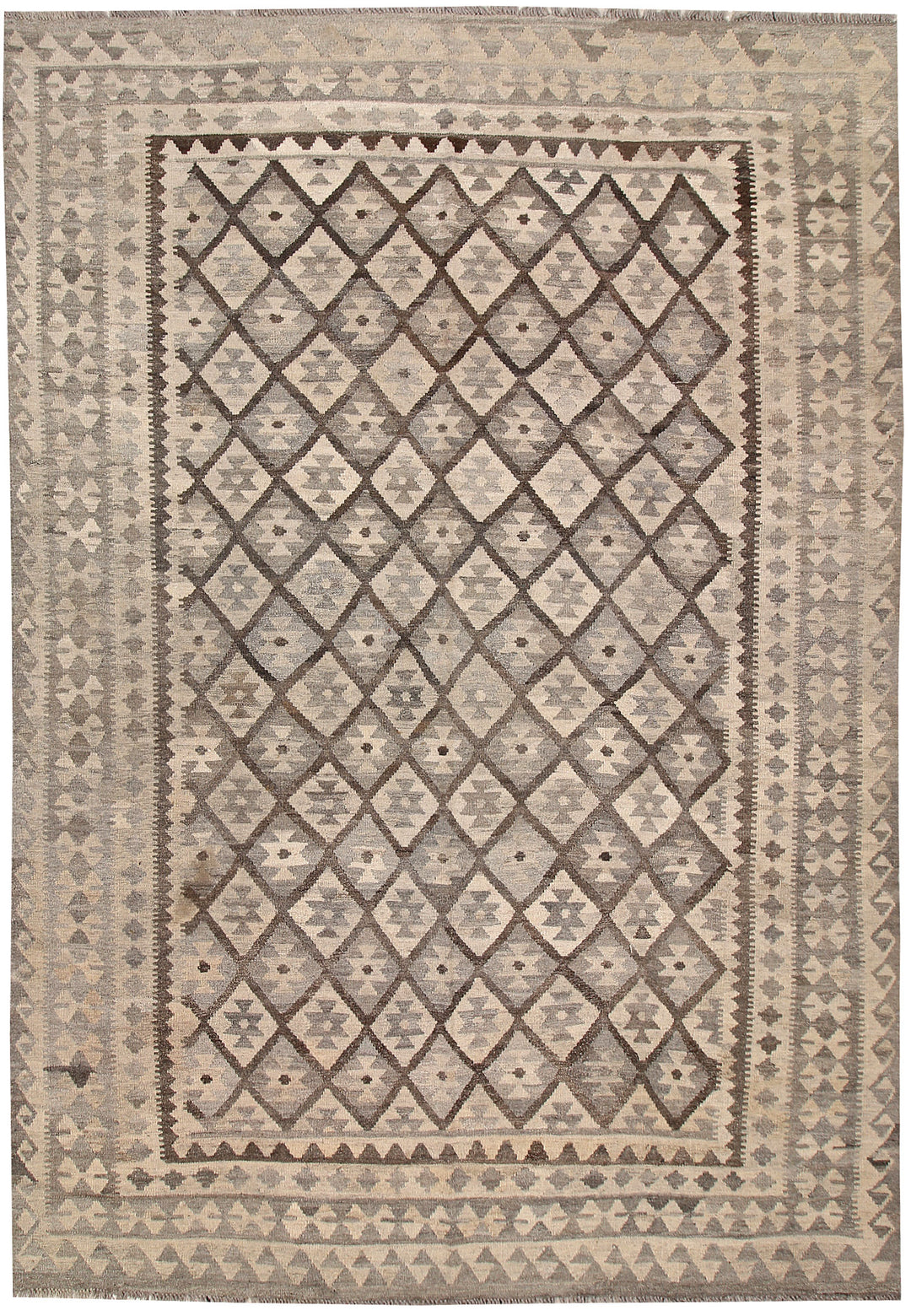 Light Grey Kilim 6' 10 x 9' 11 - No. 63001 - ALRUG Rug Store