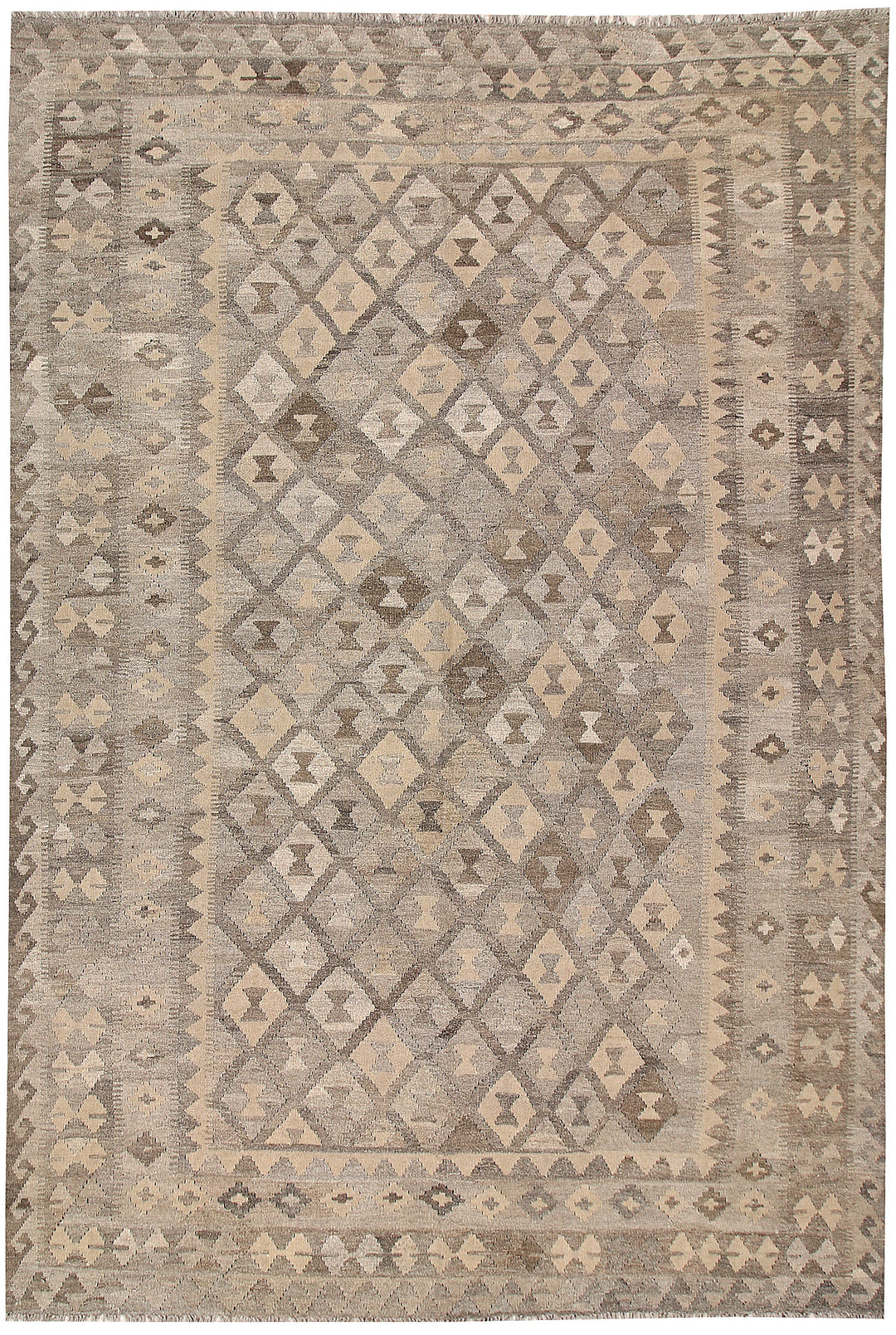 Light Grey Kilim 6' 7 x 9' 10 - No. 63002 - ALRUG Rug Store