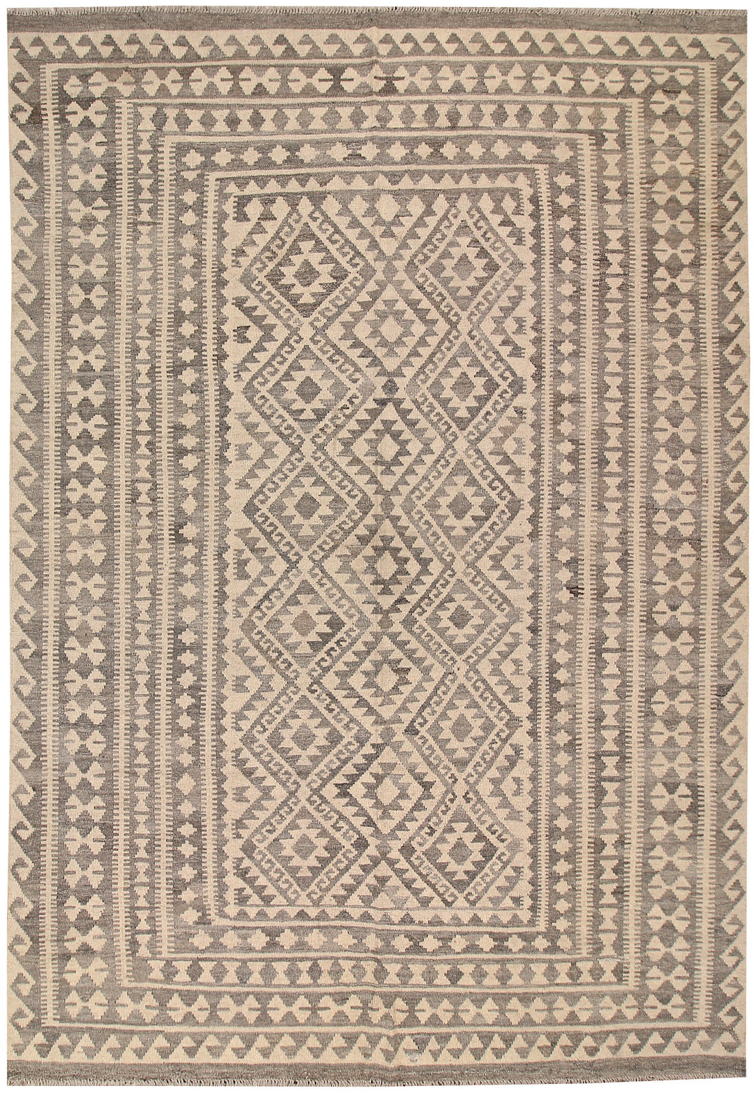 Light Grey Kilim 6' 7 x 9' 6 - No. 63003 - ALRUG Rug Store