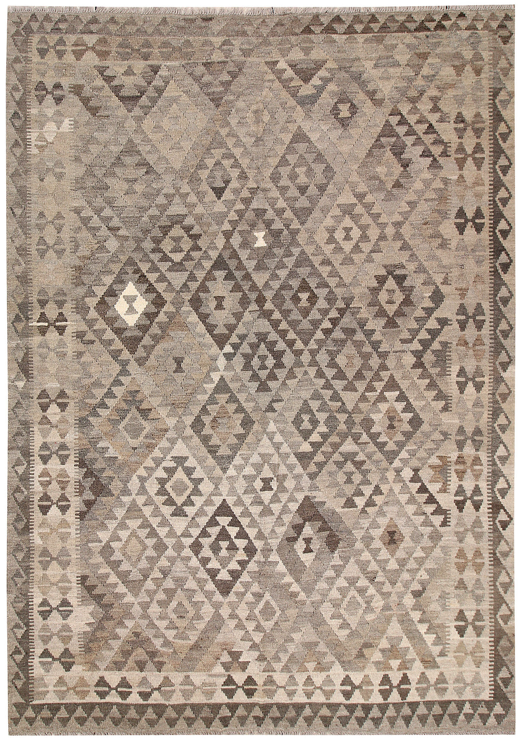 Light Grey Kilim 6' 6 x 9' 2 - No. 63004 - ALRUG Rug Store