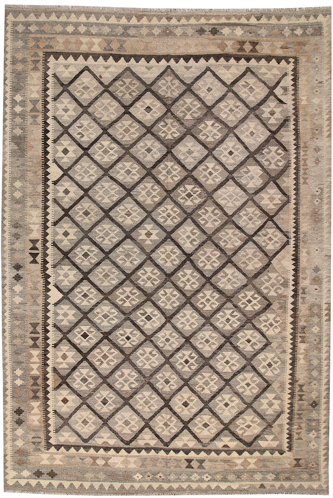 Light Grey Kilim 6' 6 x 9' 8 - No. 63005 - ALRUG Rug Store