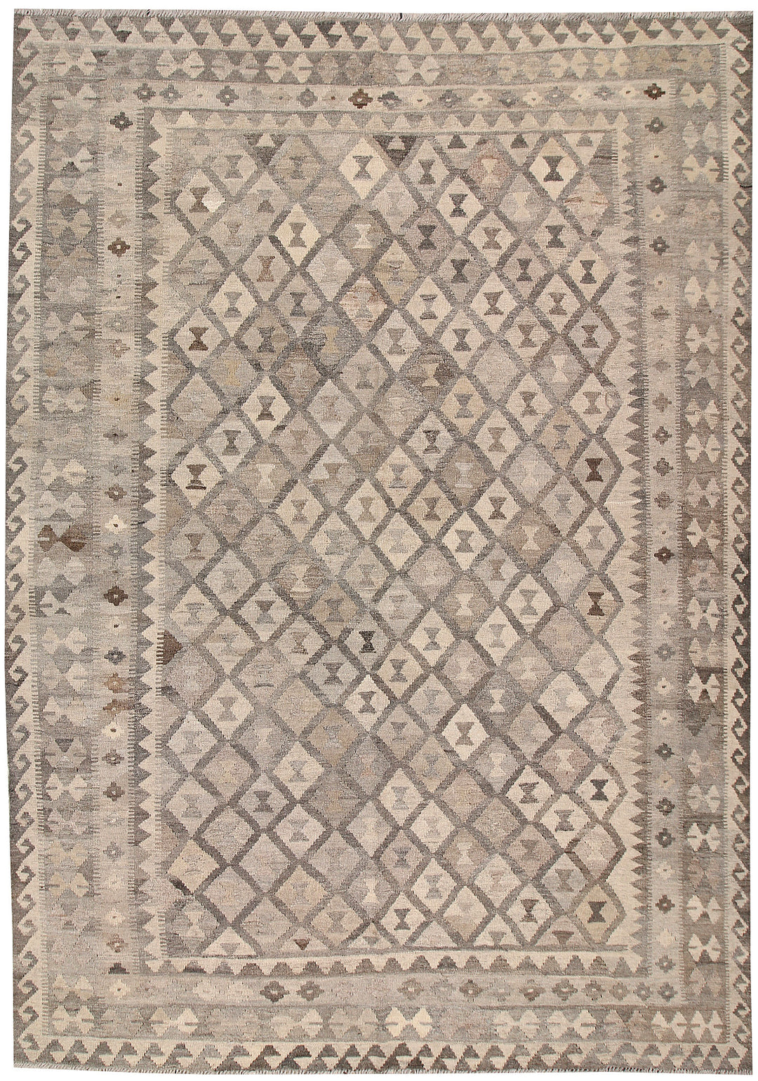 Light Grey Kilim 6' 9 x 9' 9 - No. 63006 - ALRUG Rug Store