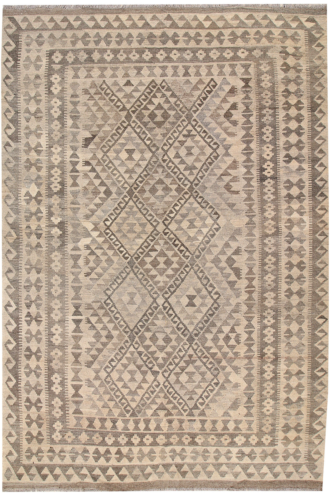 Light Grey Kilim 6' 9 x 9' 11 - No. 63013 - ALRUG Rug Store