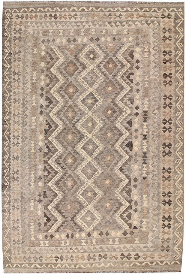 Light Grey Kilim 6' 6 x 9' 9 - No. 63017 - ALRUG Rug Store