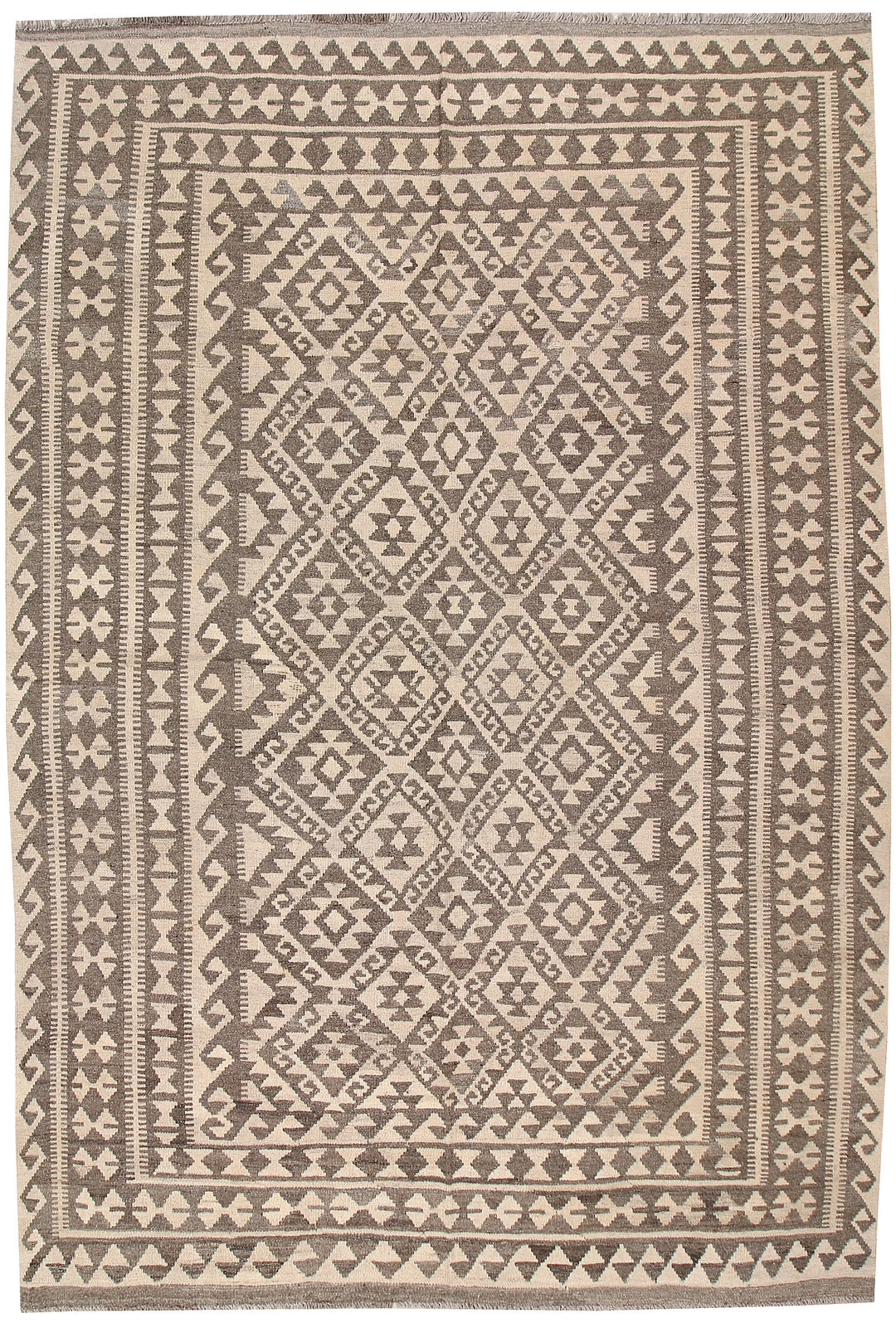 Light Grey Kilim 6' 8 x 9' 9 - No. 63021 - ALRUG Rug Store