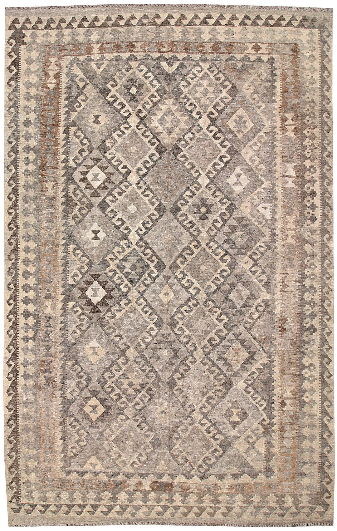 Light Grey Kilim 6' 6 x 10' 2 - No. 63022 - ALRUG Rug Store