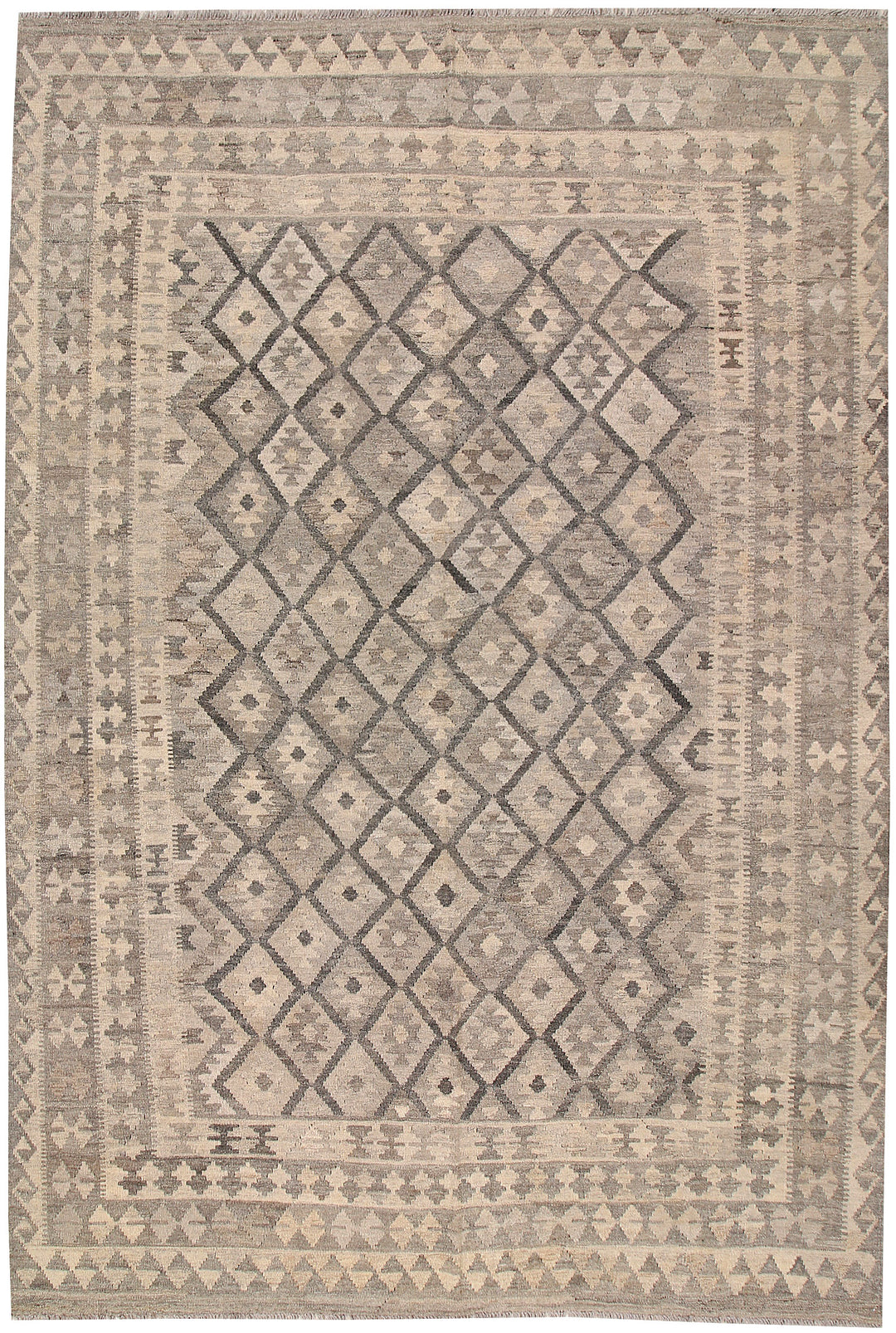 Light Grey Kilim 6' 7 x 9' 10 - No. 63025 - ALRUG Rug Store