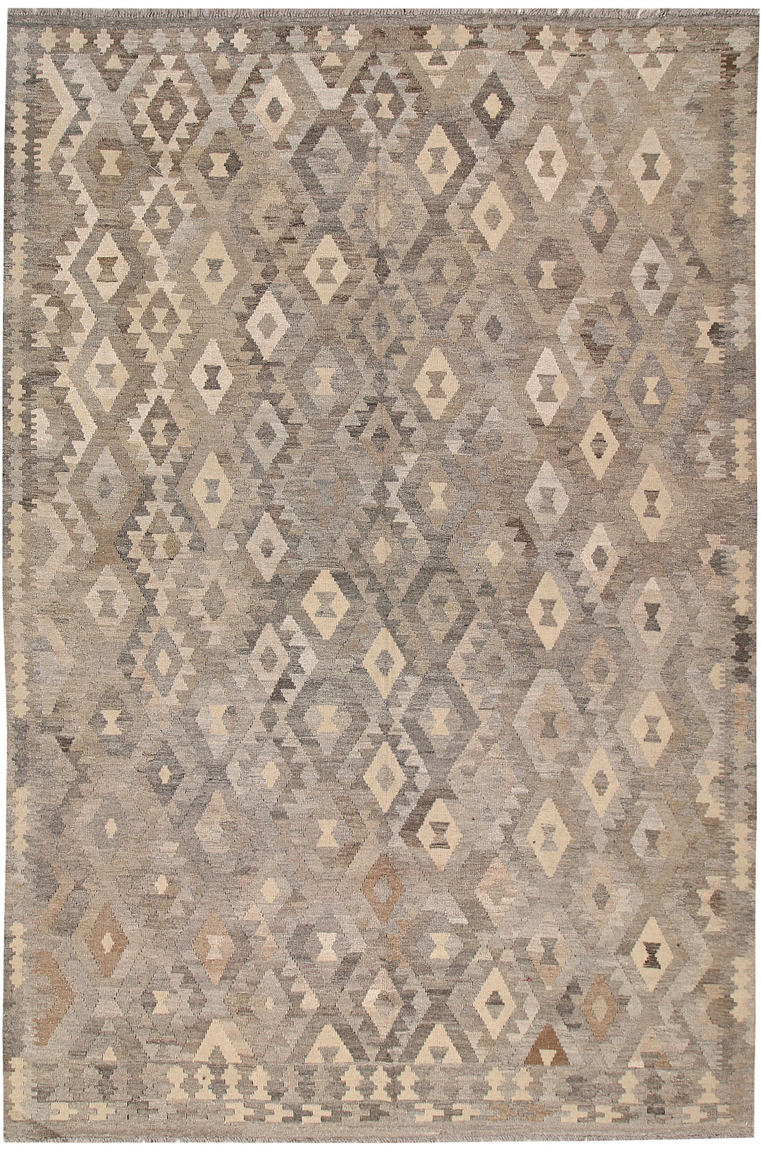 Light Grey Kilim 6' 8 x 9' 7 - No. 63026 - ALRUG Rug Store