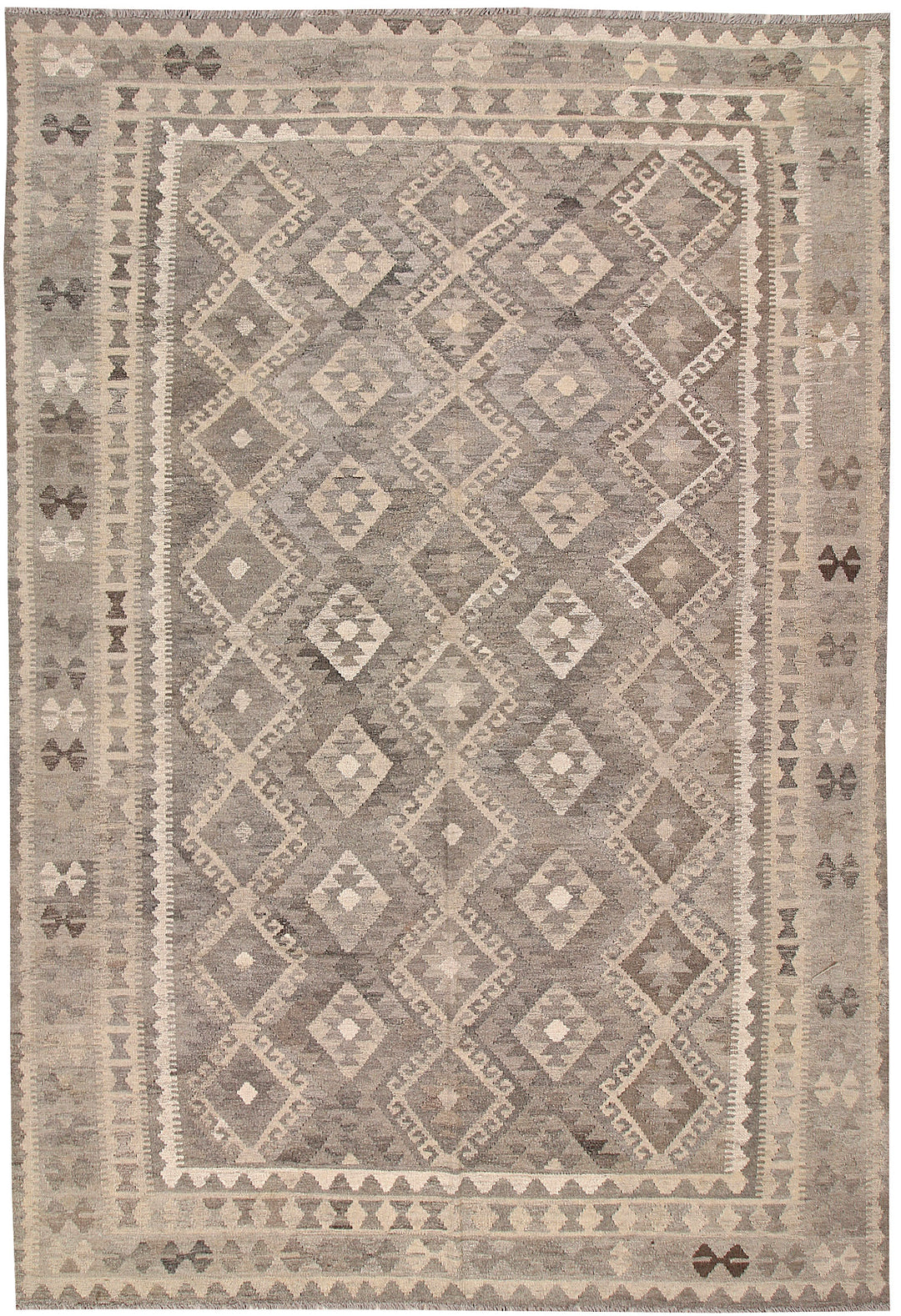 Light Grey Kilim 6' 9 x 9' 11 - No. 63027 - ALRUG Rug Store