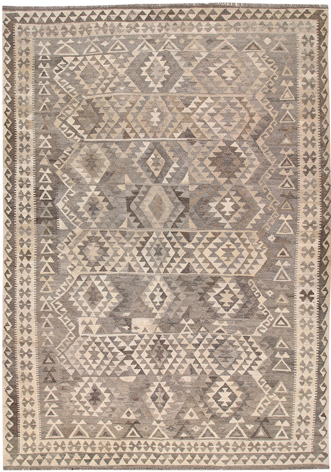 Light Grey Kilim 6' 10 x 9' 11 - No. 63028 - ALRUG Rug Store