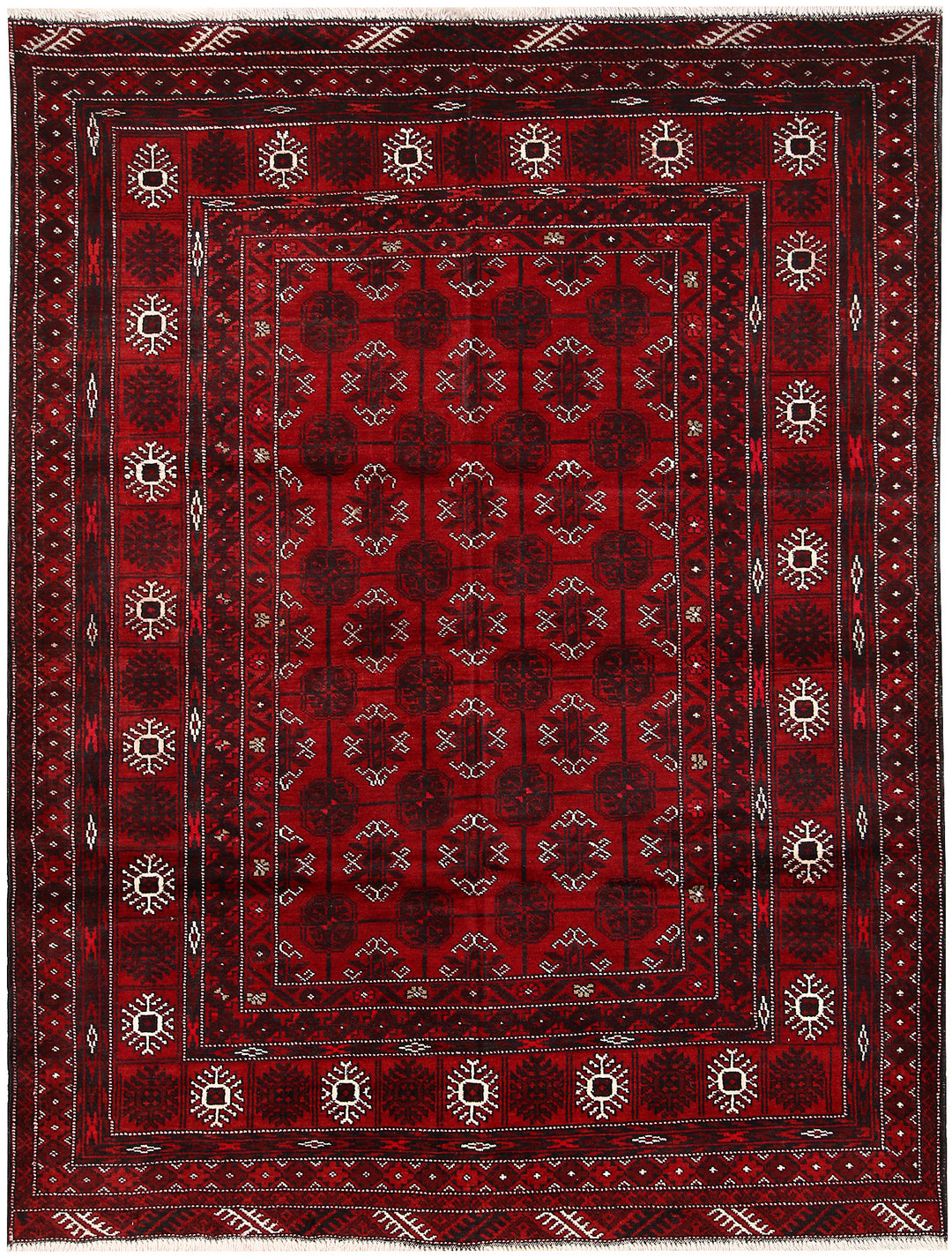 Dark Red Bokhara 4' 5 x 5' 10 - No. 63286 - ALRUG Rug Store