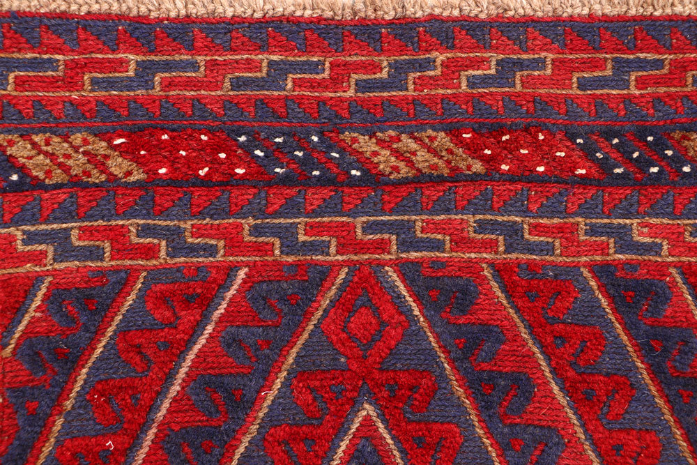 Dark Blue Mashwani 2' 7 x 12' 10 - No. 63312 - ALRUG Rug Store