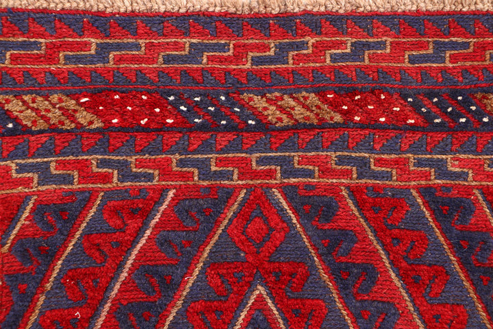 Dark Blue Mashwani 2' 7 x 12' 10 - No. 63312 - ALRUG Rug Store