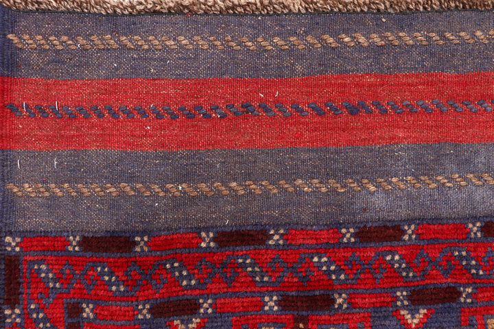 Dark Blue Mashwani 2' 5 x 11' 8 - No. 63313 - ALRUG Rug Store