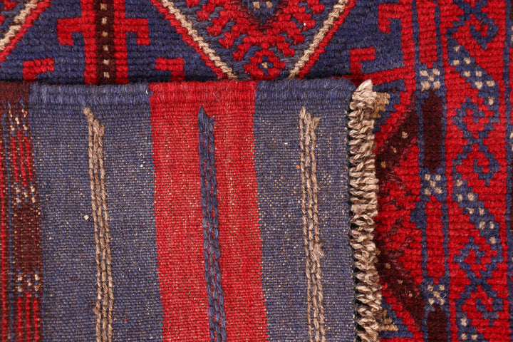 Dark Blue Mashwani 2' 5 x 11' 8 - No. 63313 - ALRUG Rug Store