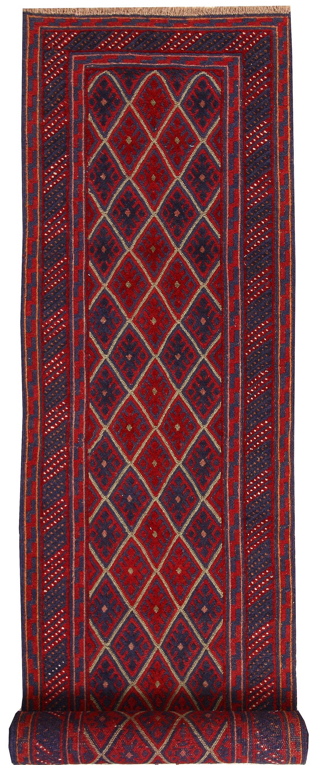 Afghan Mashwani Rug 2' 6" x 12' 2" Hand-Knotted