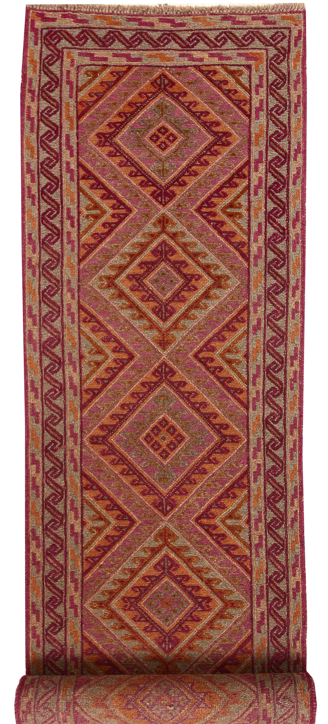 Afghan Mashwani Rug 2' 6" x 12' Hand-Knotted