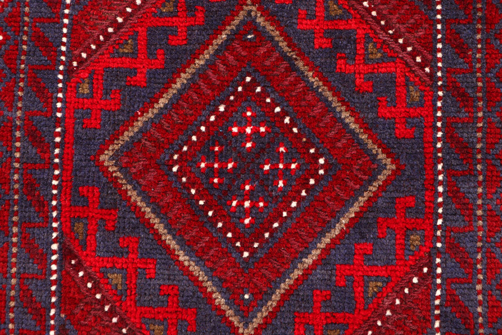 Dark Blue Mashwani 2' 6 x 11' 10 - No. 63321 - ALRUG Rug Store