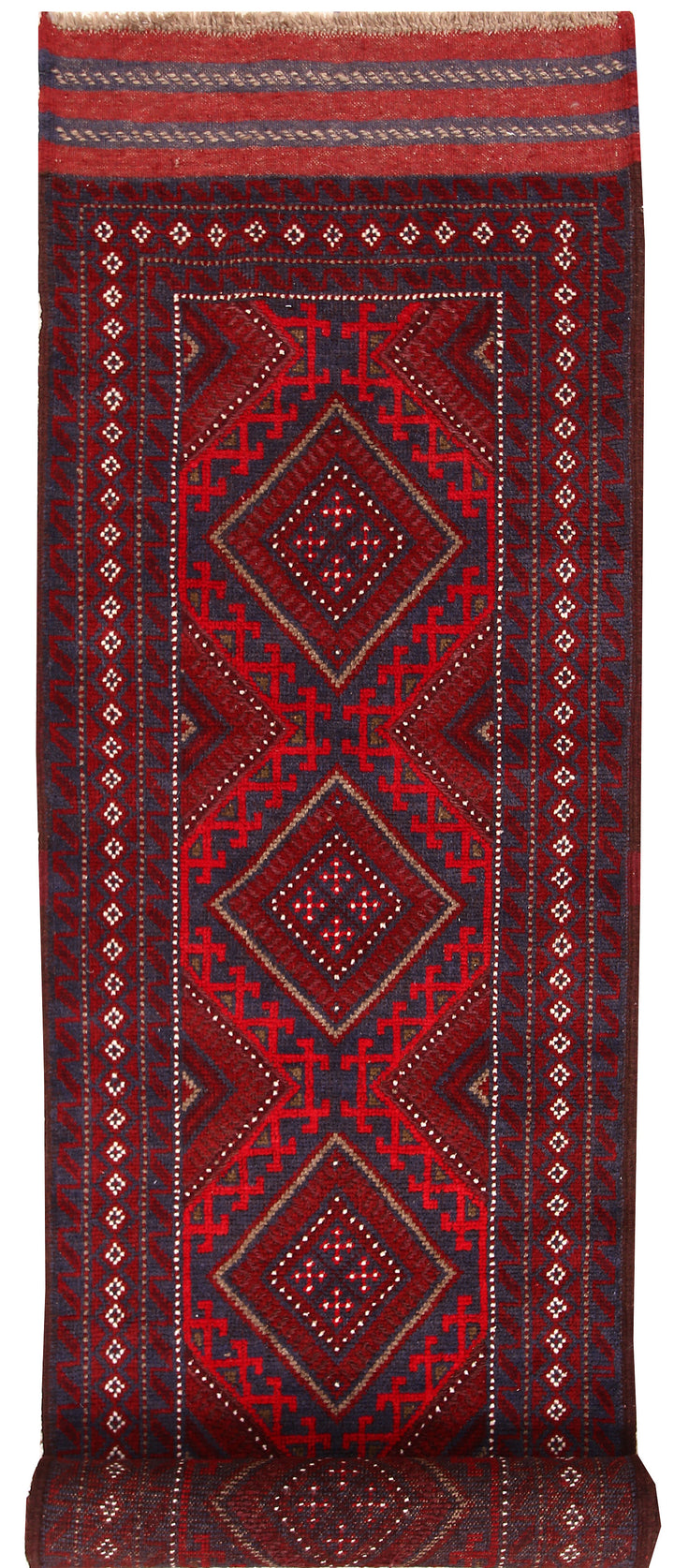 Dark Blue Mashwani 2' 6 x 11' 10 - No. 63321 - ALRUG Rug Store