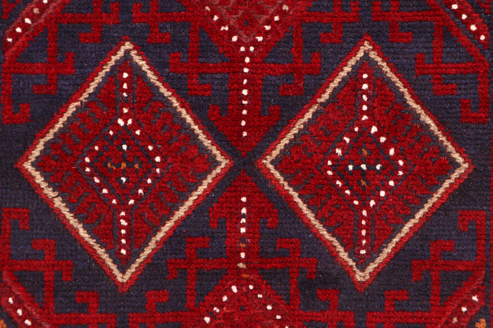 Dark Blue Mashwani 2' 5 x 11' 5 - No. 63323 - ALRUG Rug Store