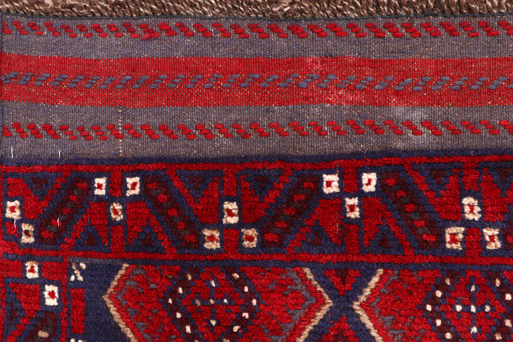 Dark Blue Mashwani 2' 6 x 11' - No. 63324 - ALRUG Rug Store