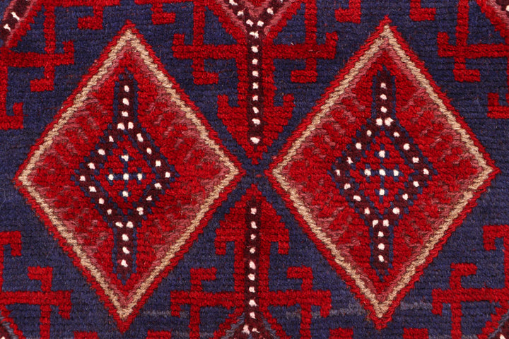 Dark Blue Mashwani 2' 6 x 11' - No. 63324 - ALRUG Rug Store