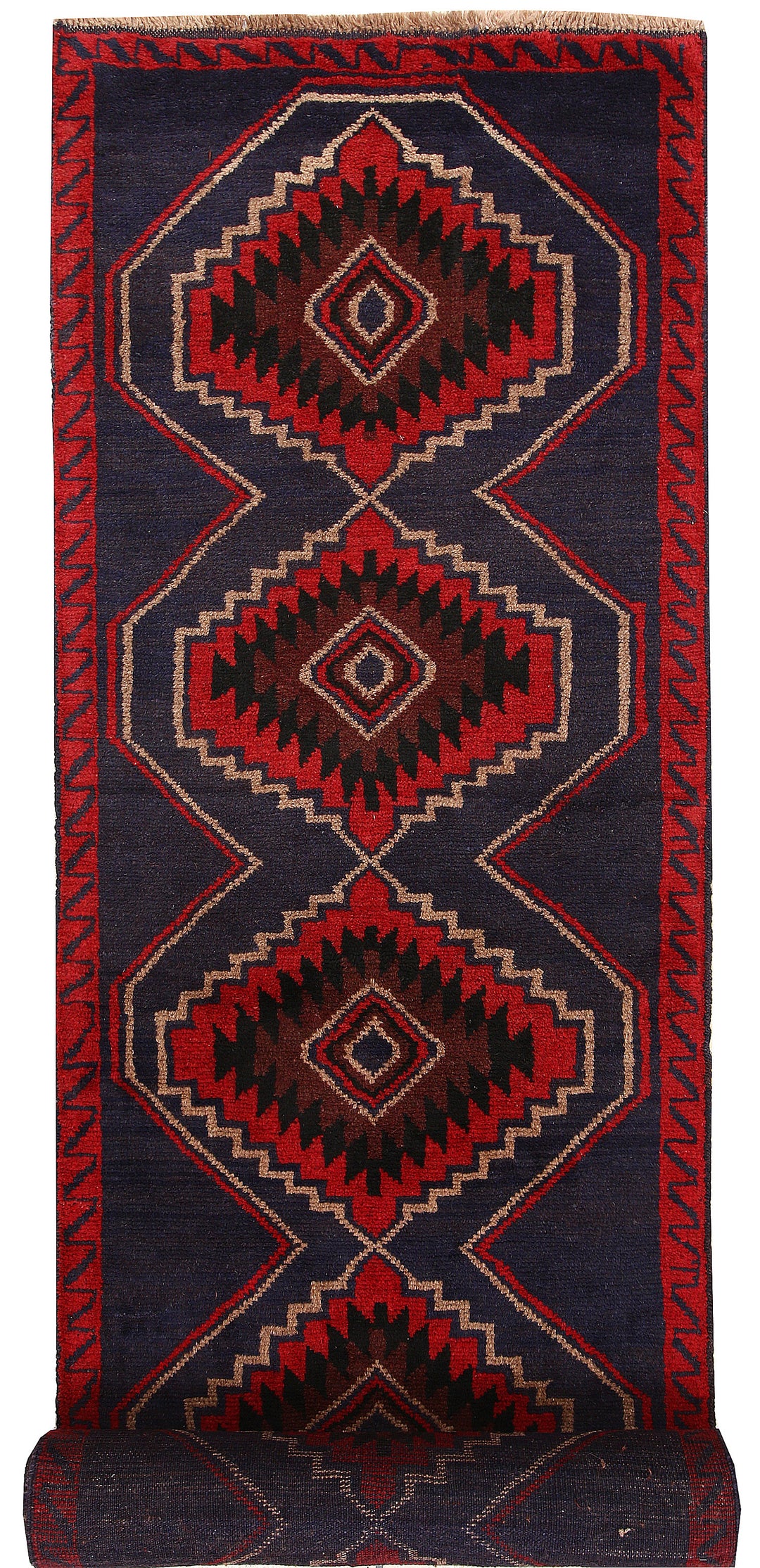 Dark Blue Baluchi 2' 10 x 12' 8 - No. 63326 - ALRUG Rug Store