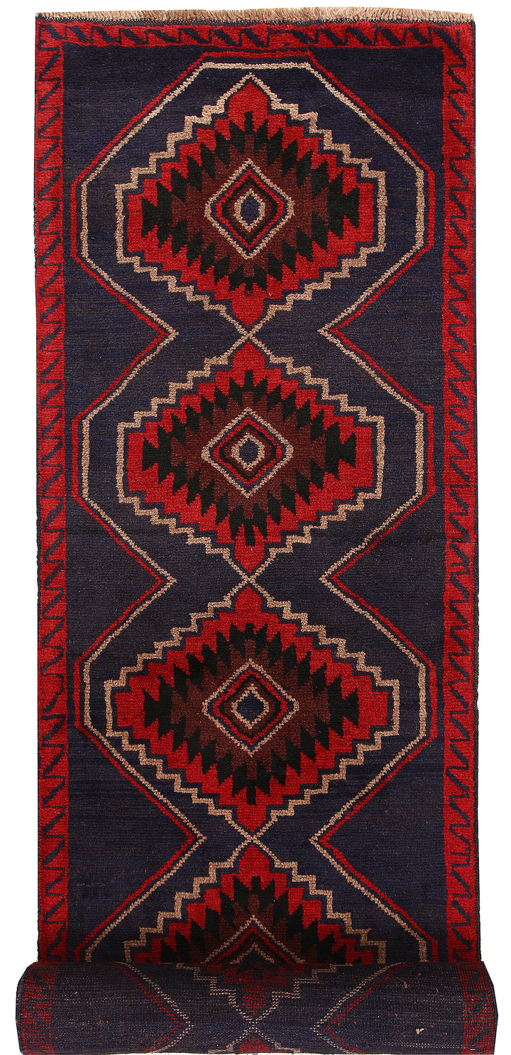 Dark Blue Baluchi 2' 10 x 12' 8 - No. 63326 - ALRUG Rug Store