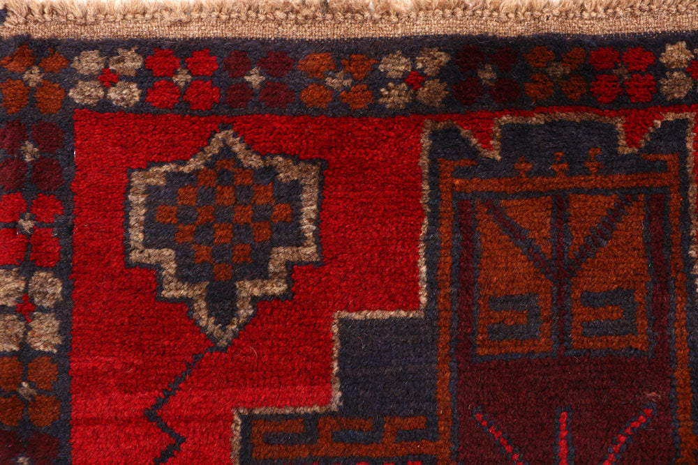 Firebrick Baluchi 2' 11 x 12' 5 - No. 63329 - ALRUG Rug Store