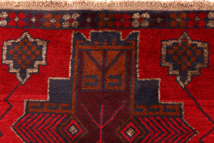 Firebrick Baluchi 2' 11 x 12' 5 - No. 63329 - ALRUG Rug Store