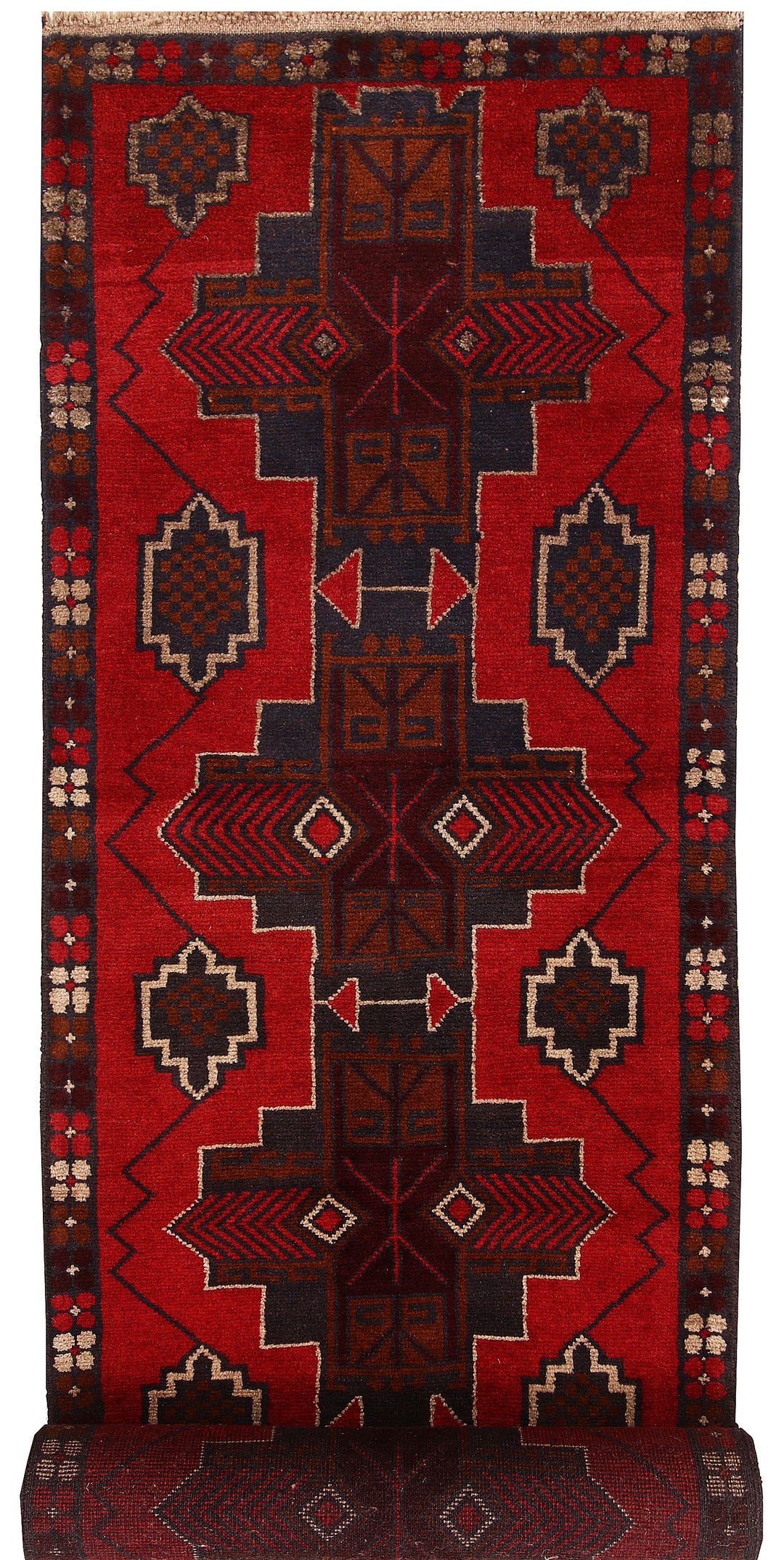 Firebrick Baluchi 2' 11 x 12' 5 - No. 63329 - ALRUG Rug Store