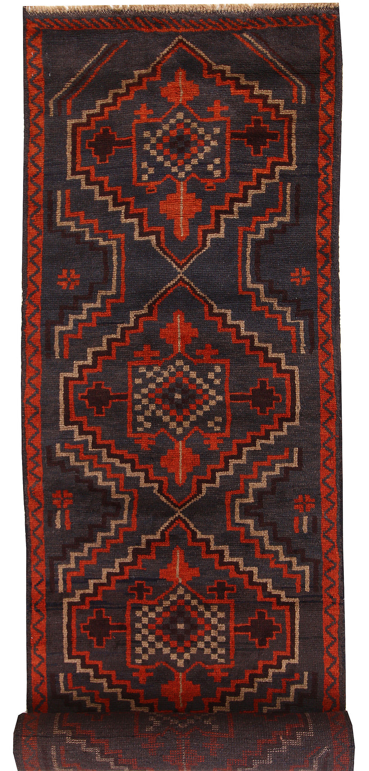 Dark Blue Baluchi 2' 9 x 12' 2 - No. 63331 - ALRUG Rug Store