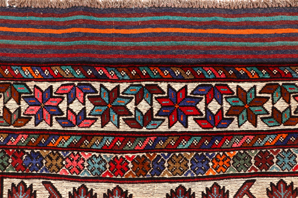 Brown Afghan Oriental Rug 4'1" x 5'11" Hand-Knotted view