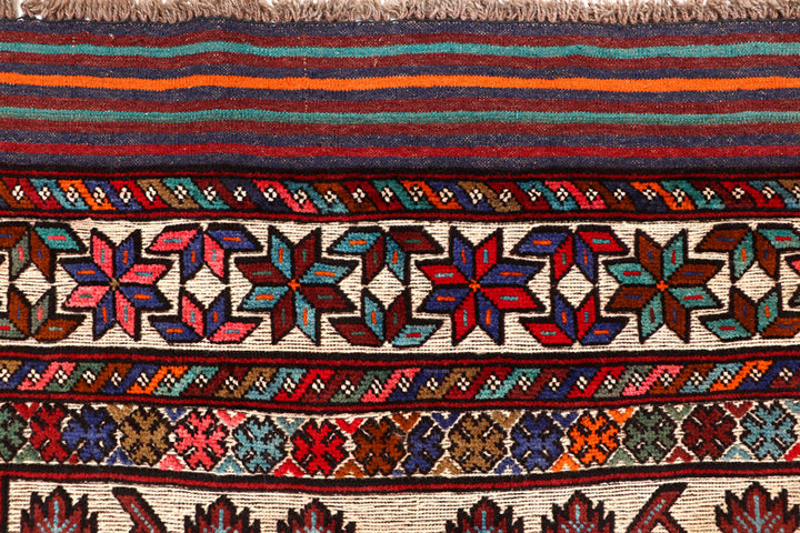 Brown Afghan Oriental Rug 4'1" x 5'11" Hand-Knotted view