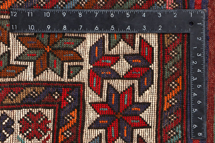 Brown Afghan Oriental Rug 4'1" x 5'11" Hand-Knotted texture