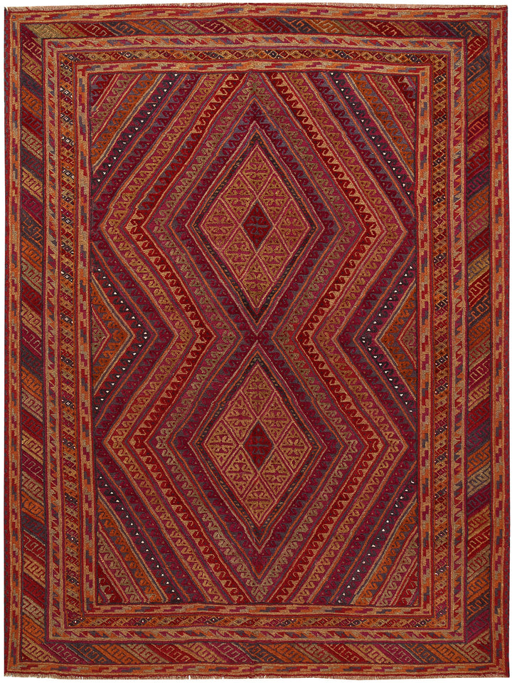 Multi Colored Mashwani 6' 10 x 8' 10 - No. 63391 - ALRUG Rug Store